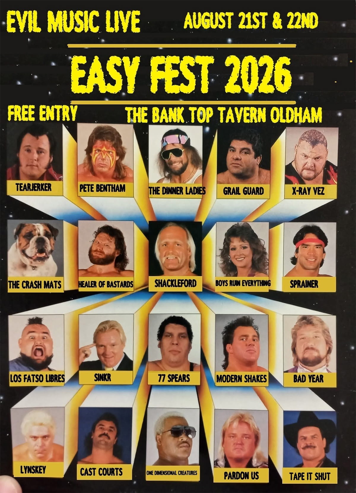 Evil Music Live presents - One Dimensional Creatures at Easy Fest on Friday 21st August @ Bank Top Tavern, Oldham